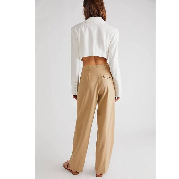 New Free People CLOSED Mawson Khaki Mid-Rise Pleated Trousers $330 SIZE 30 - Picture 3 of 8